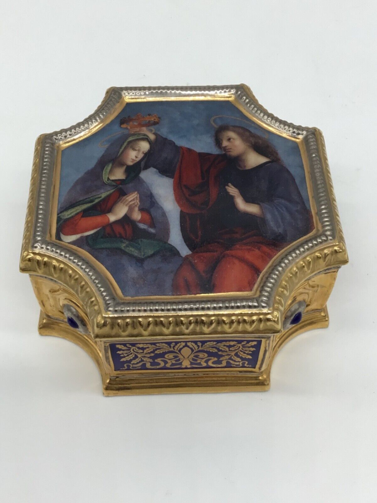 Franklin Mint The Glorious Mysteries Rosary Trinket Box Only