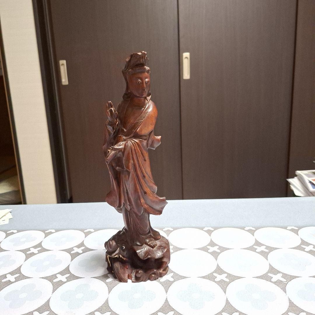 Kannon Bodhisattva Standing Buddha Statue Wood Carving Japanese Buddhist Art Kannon Bodhisattva Standing Buddha Statue Wood Carving Japanese Buddhist Art