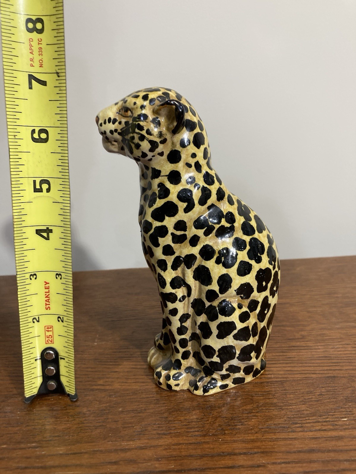 True Mid-Century Modern Italian Leopard Or Cheetah Hollywood Regency Majolica