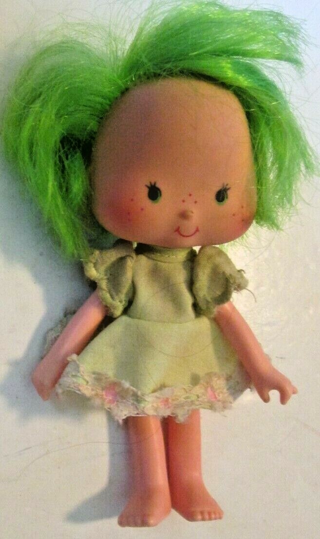 Vintage Strawberry Shortcake LIME CHIFFON vinyl doll wearing dress