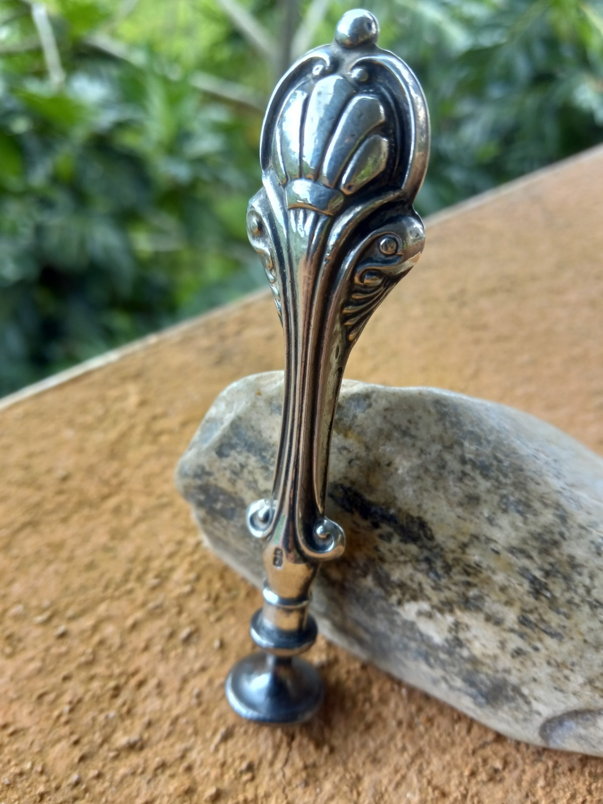 Antique Hallmarked English Silver Repousse Custom Tobacco Pipe Tamper