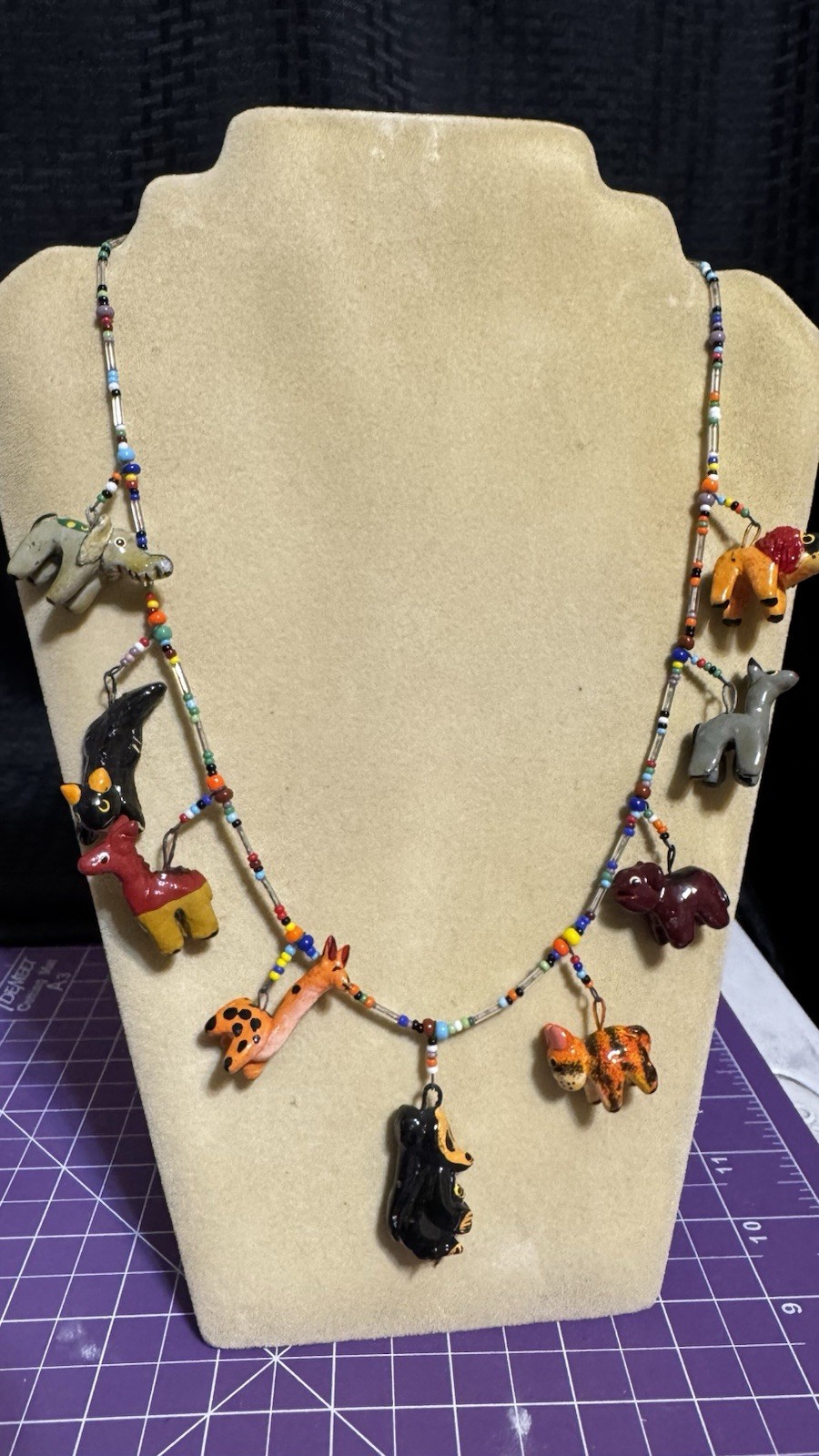 Zyrlat Mexican Folk Art Story Telling Wedding Necklace Madera Animals Handmade Zyrlat Mexican Folk Art Story Telling Wedding Necklace Madera Animals Handmade