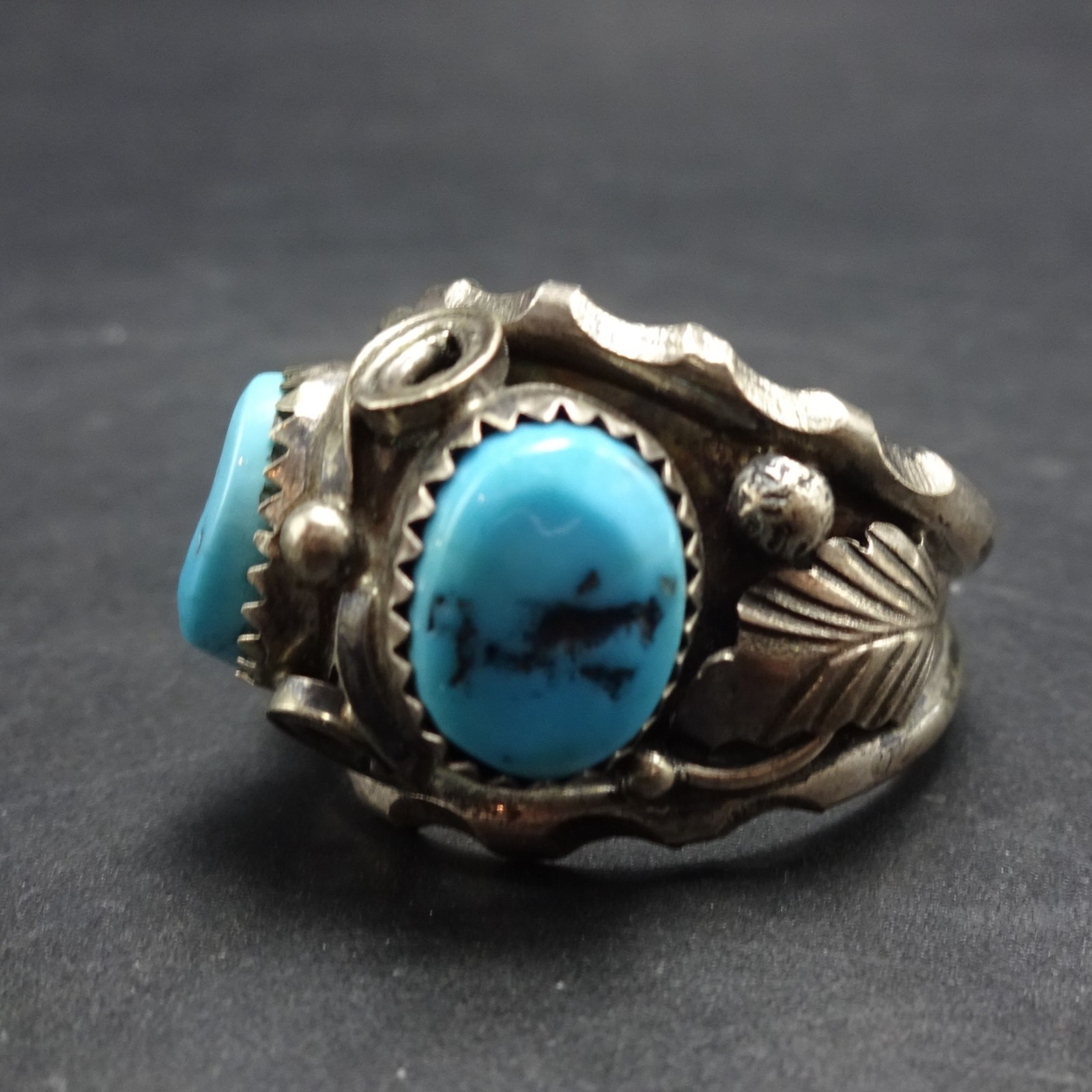 Vintage MAX CALABAZA Zuni TURQUOISE Sterling Silver CIGAR BAND RING size 11.5 Vintage MAX CALABAZA Zuni TURQUOISE Sterling Silver CIGAR BAND RING size 11.5