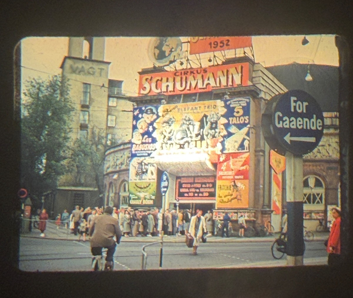 1952 Red Border Kodachrome 35mm Slide Cirkus Schumann Theatre Copenhagen Denmark