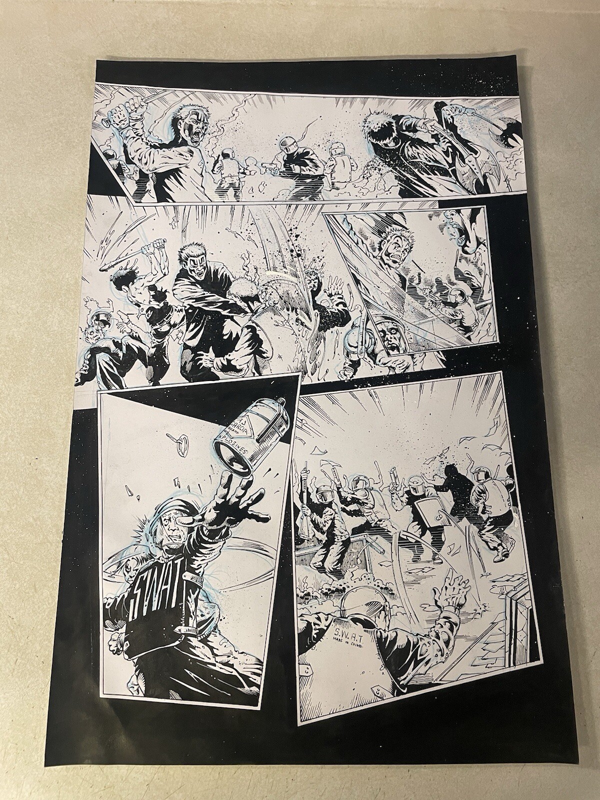 INSANE CLOWN POSSE #11 original comic art 2001 ICP  JUGGALOS graphic AXE BATTLE