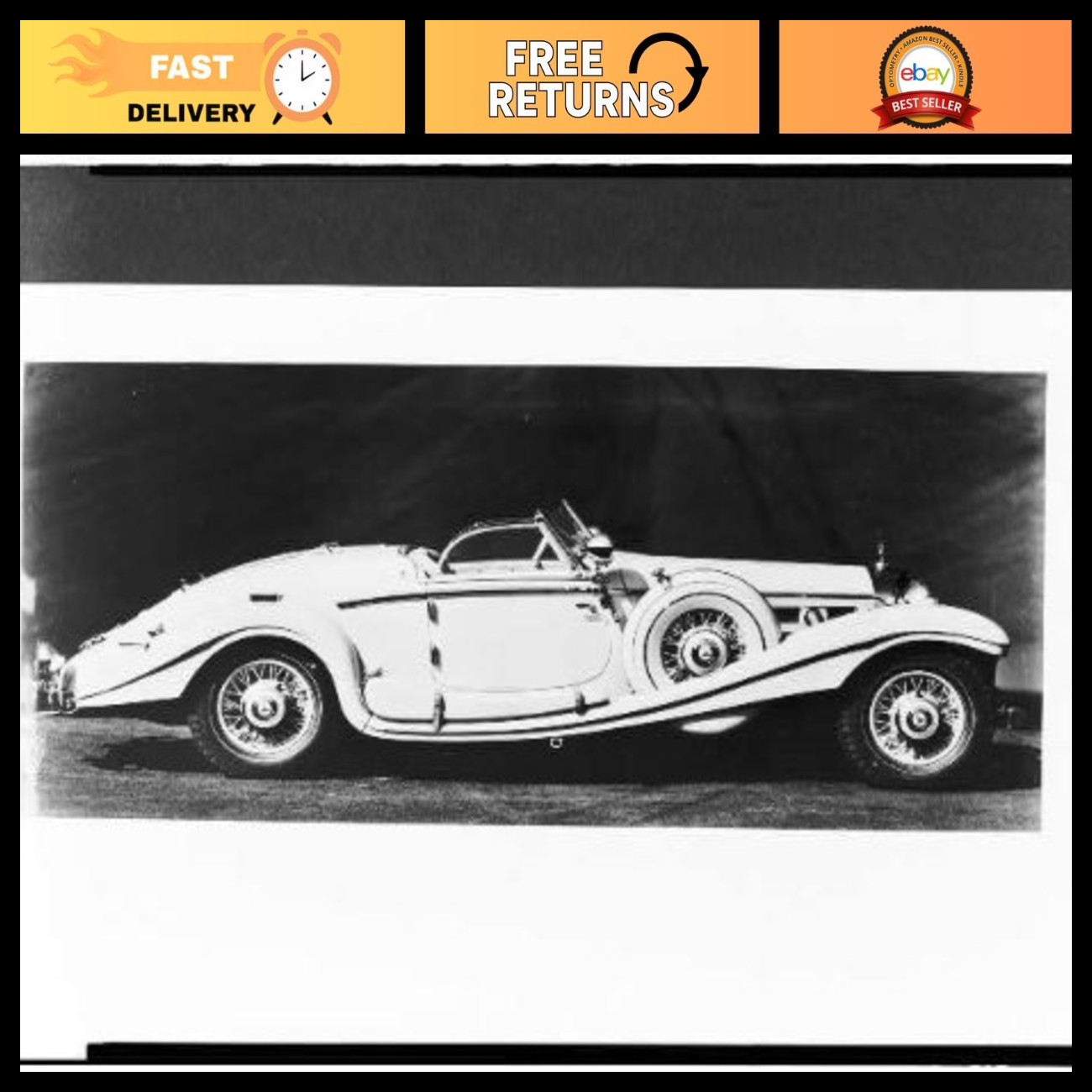 Vintage 1940s Mercedes-Benz Typ 540 Roadster Photo - Colonial Hunting Expedition