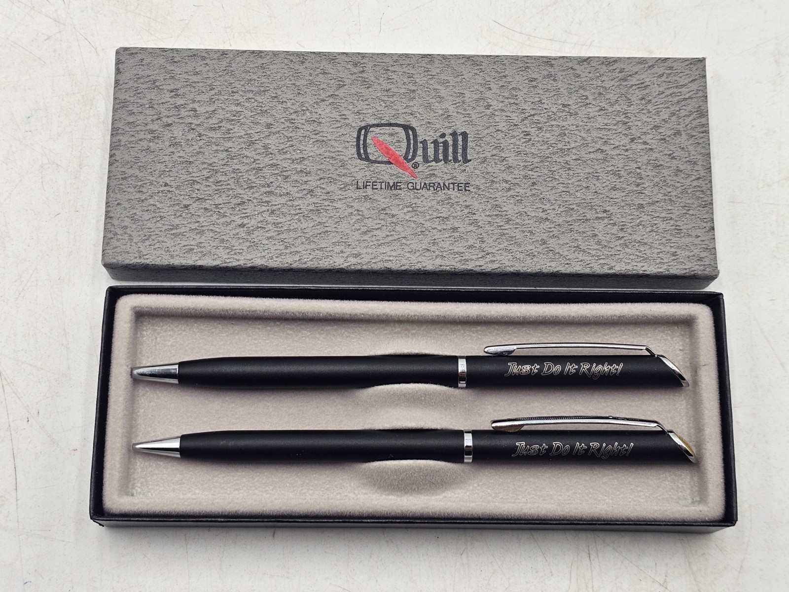 Quill Ball Point Pen Set Engraved Just Do it Right