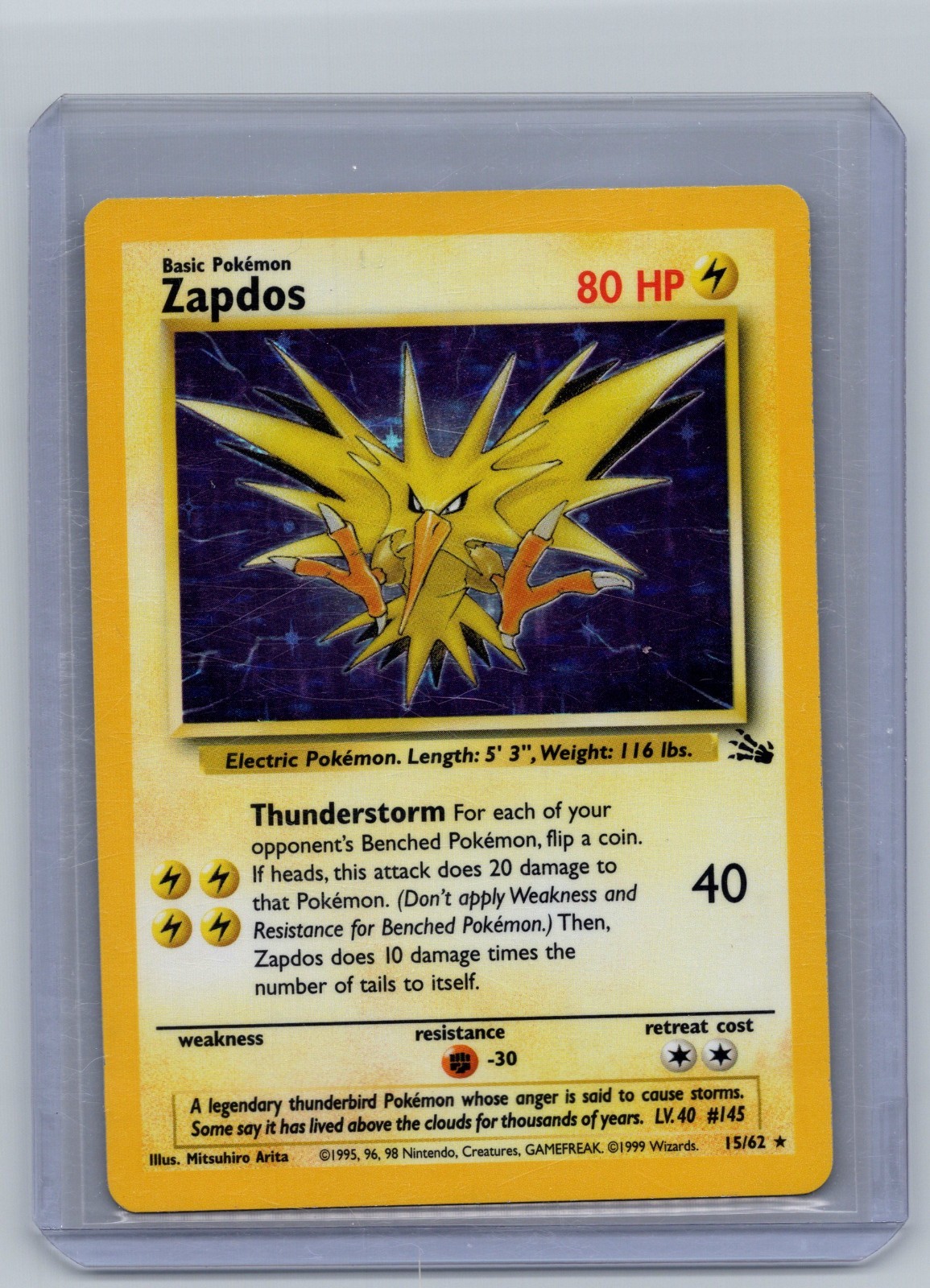 (NM) Zapdos 15/62 Holo - Pokemon Fossil