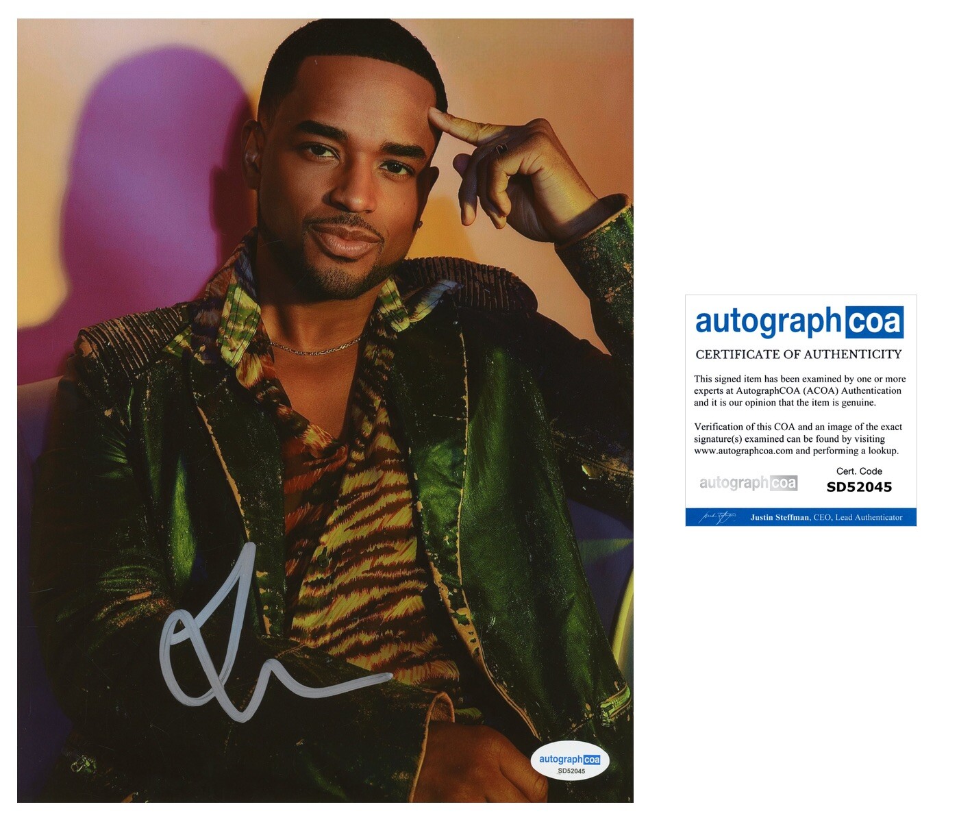 LARENZ TATE SIGNED MENACE II SOCIETY POWER 8x10 PHOTO - ACOA COA
