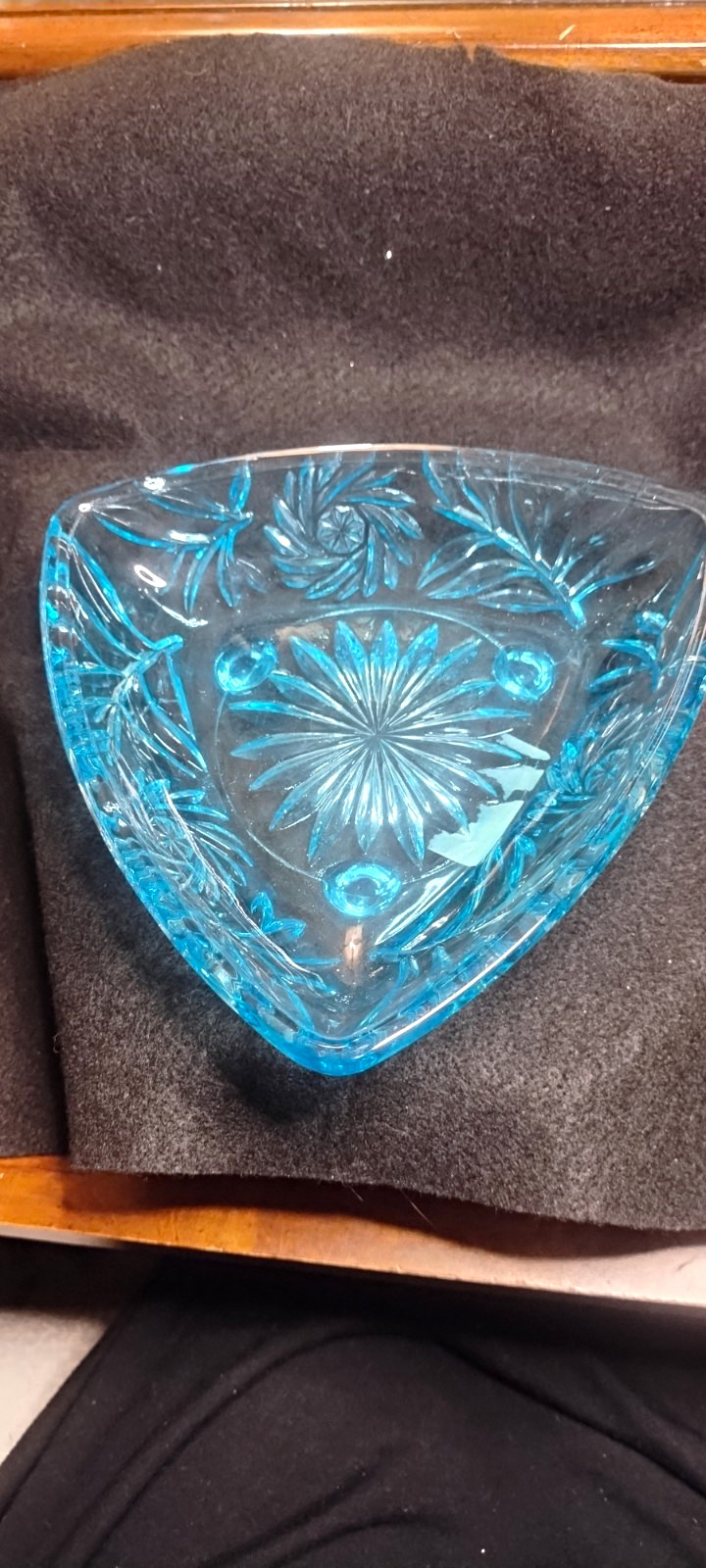 Vintage Hazel Atlas Blue Glass Open Dish
