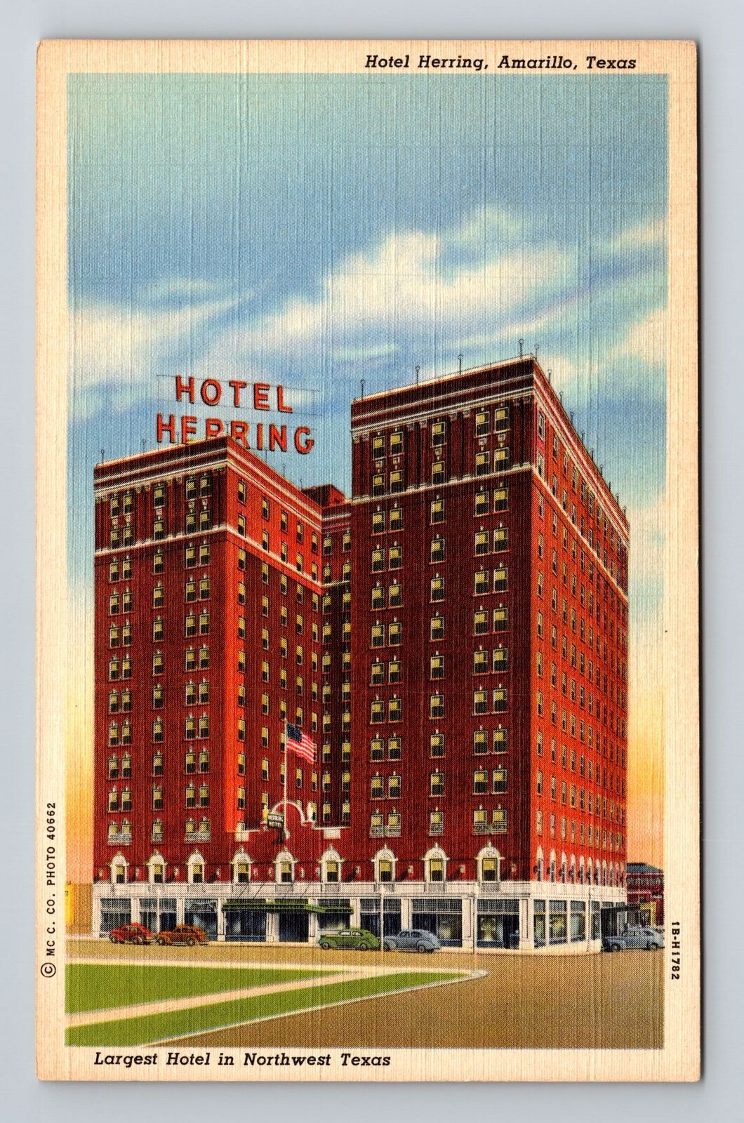 Amarillo TX-Texas, Hotel Herring, Advertising, Antique Vintage Souvenir Postcard