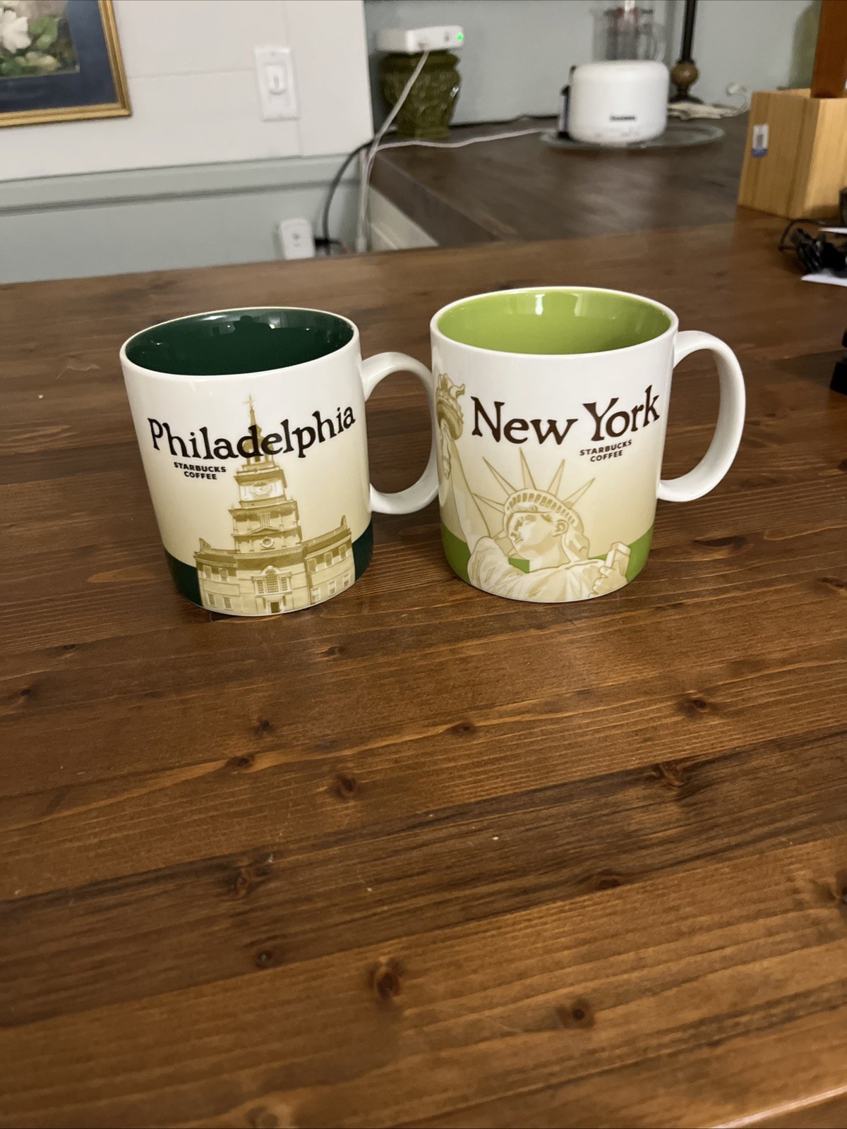 Starbucks NEW YORK & PHILADELPHIA Cities 16oz Collector Series Coffee Mugs NEW