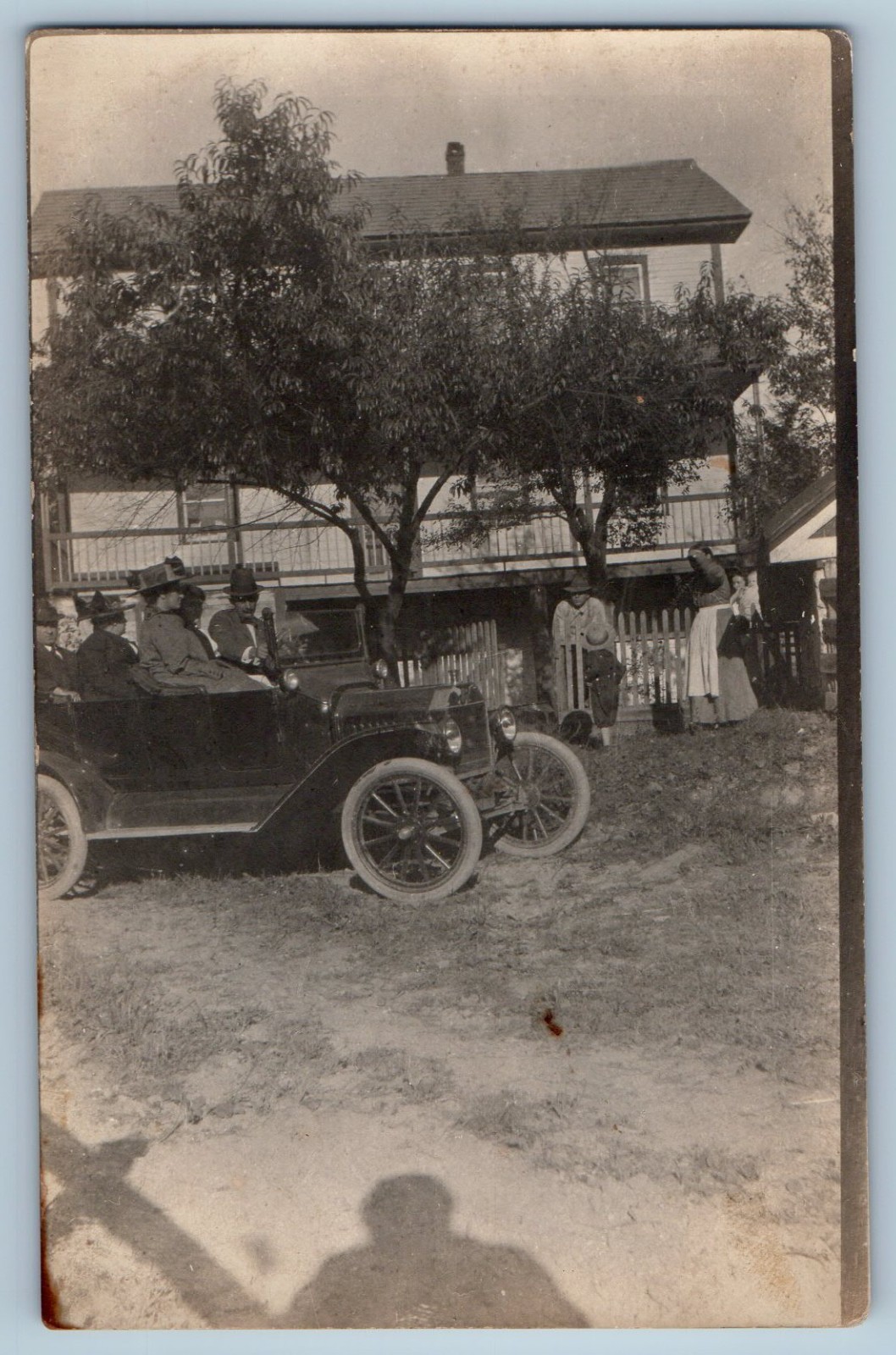 c1910\'s People Riding Car House Scene Davidsville PA RPPC Photo Antique Postcard c1910\'s People Riding Car House Scene Davidsville PA RPPC Photo Antique Postcard