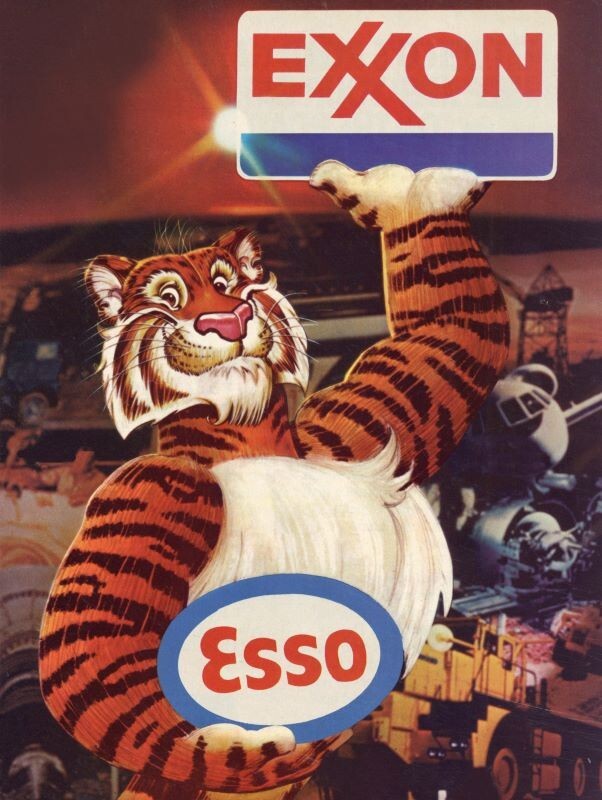 ESSO to EXXON Gas Name Change, Tiger New Metal Sign: 12x16\