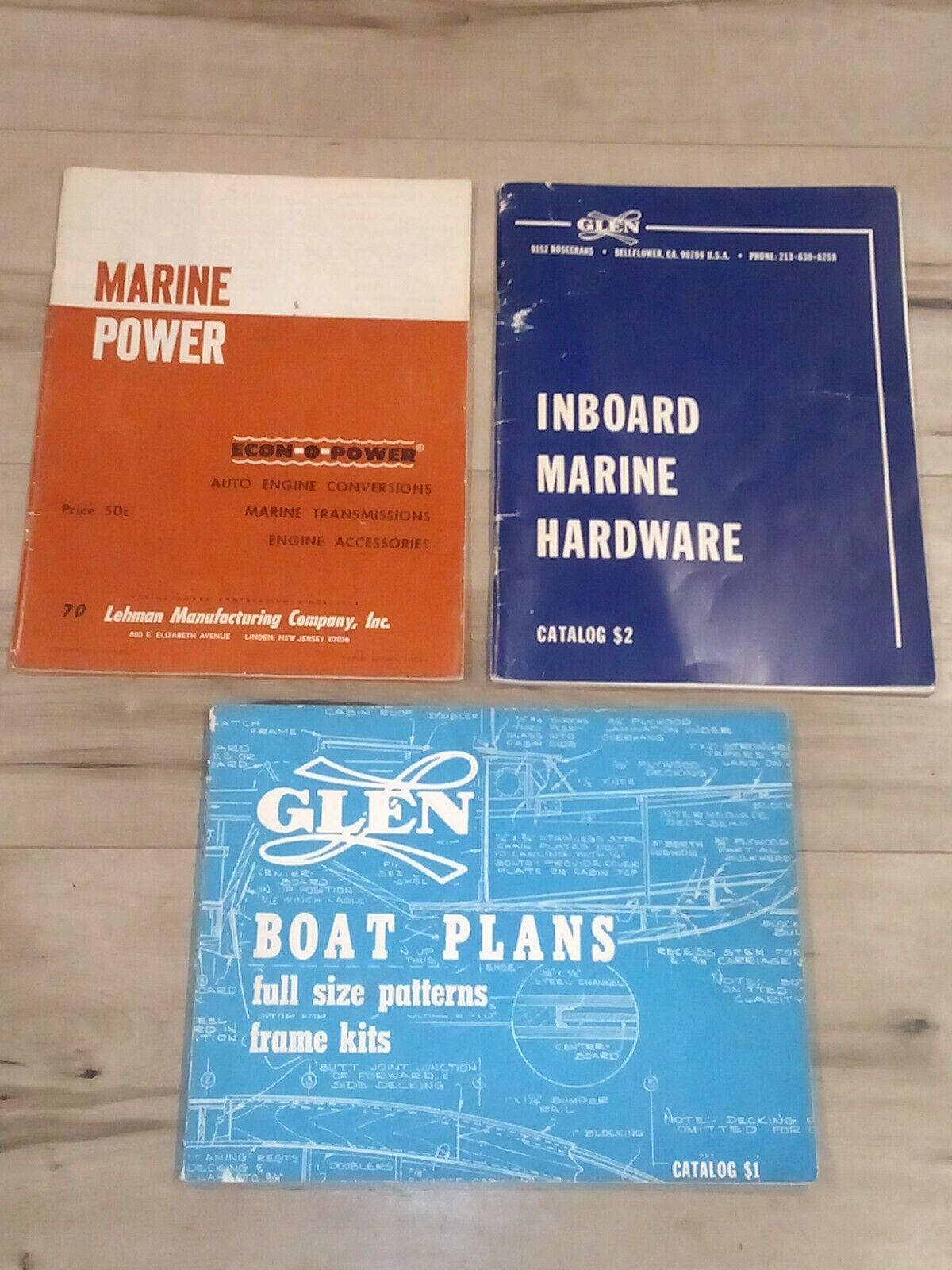 Glen Boat Plans Full Size Patterns Frame Kits Catalog - 1976 + Inboard Scooner +