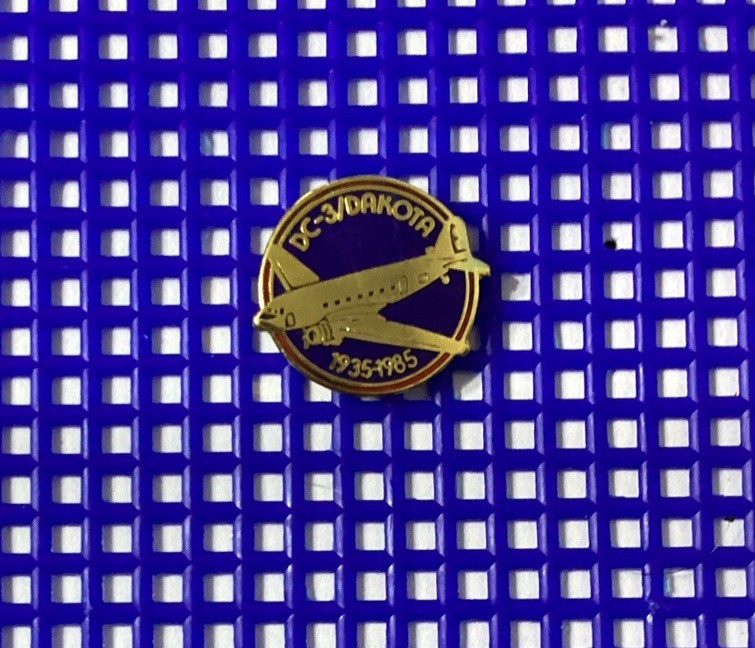 Vintage Douglas Aircraft DC-3 Dakota 1935-1995 Airplane Lapel Hat Pin