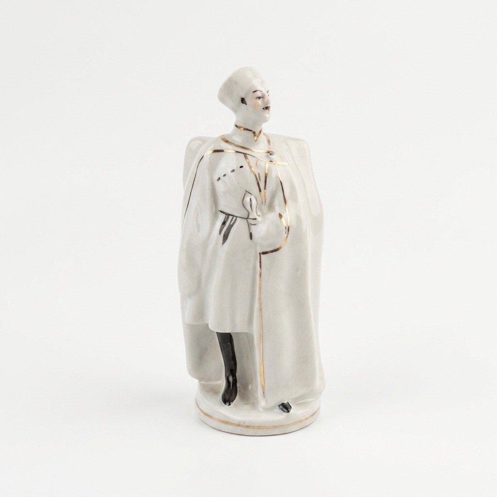 VTG Yerevan Soviet Porcelain Dzhigit or Caucasian Man Figurine, USSR, 6.5” T