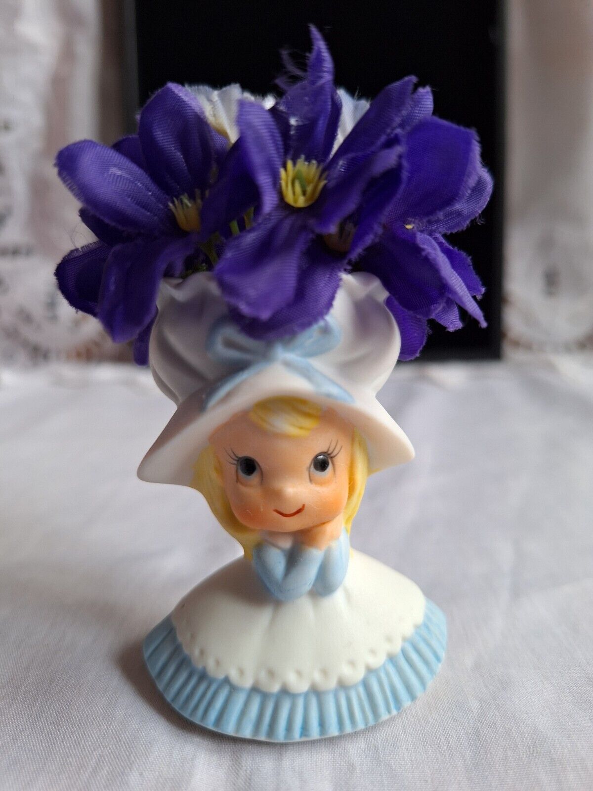 Vintage Napco Mini Little Girl Flower Vase Figurine # 132