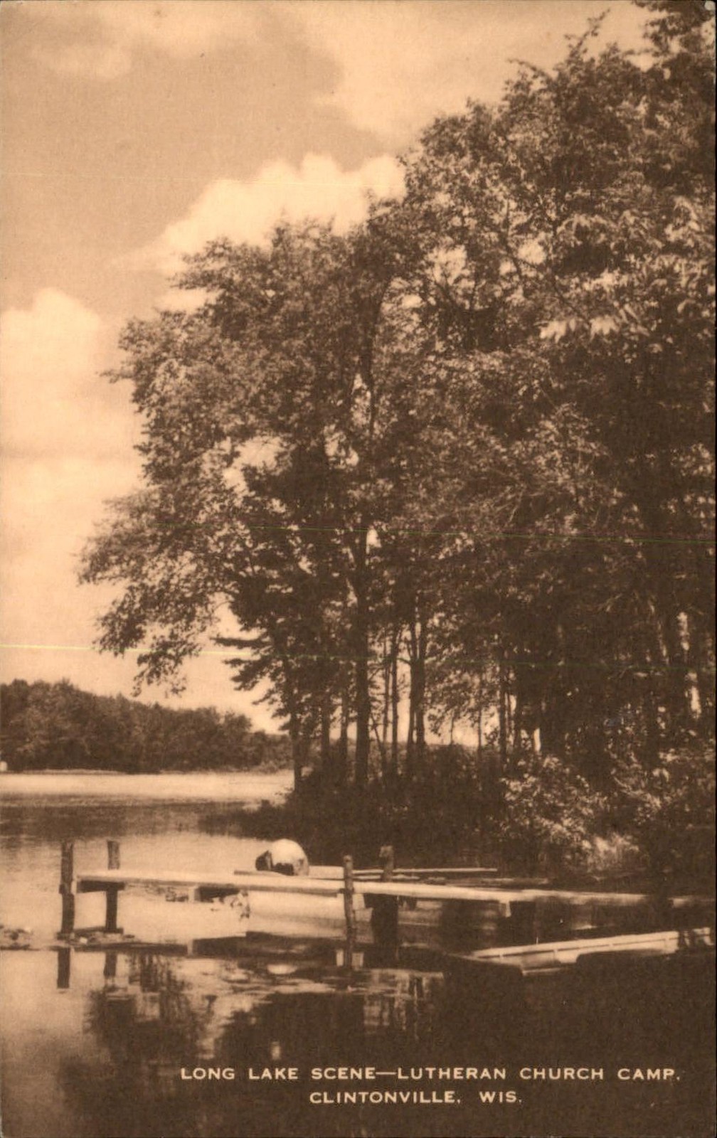 Clintonville WI Long Lake Scene Artvue Post Card Co. c1910s Vintage Postcard
