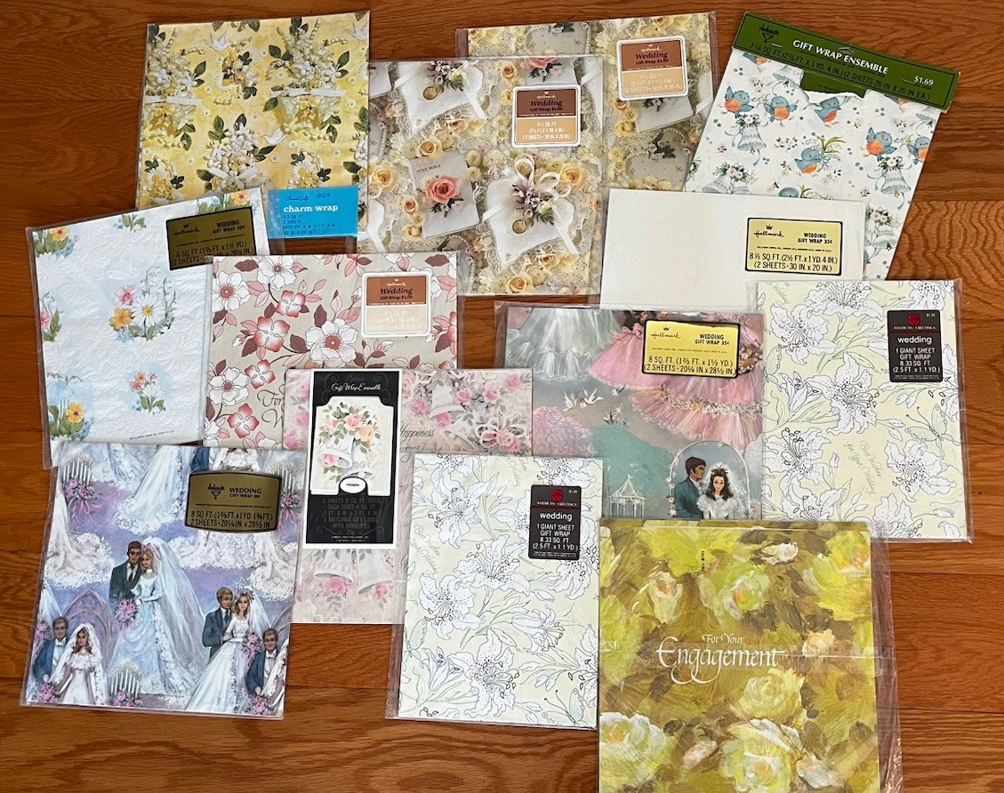 Lot 13 Vintage 1960-1980s Wedding & Engagement Gift Wrap & Ensemble Packs Lot 13 Vintage 1960-1980s Wedding & Engagement Gift Wrap & Ensemble Packs