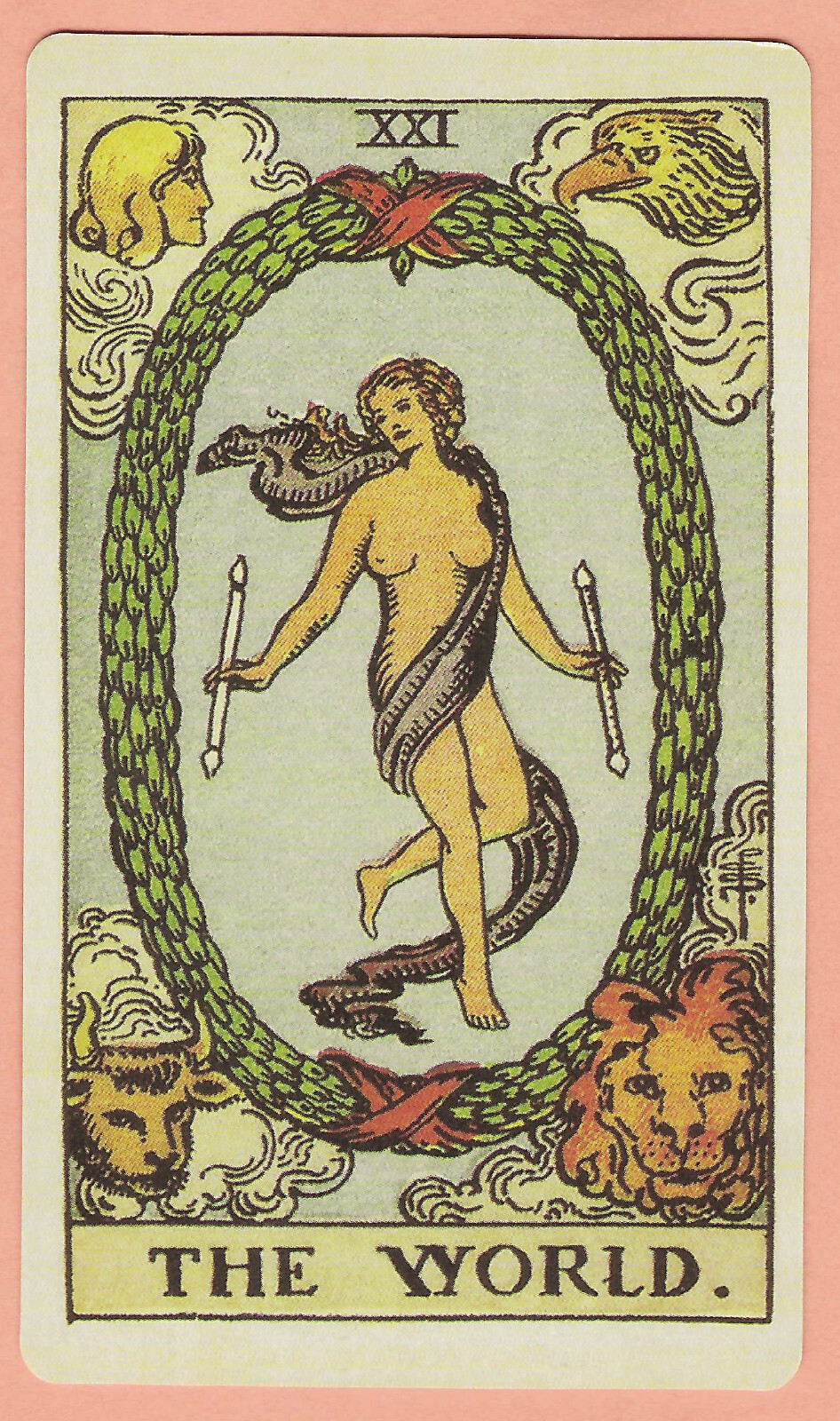 The World, Major Arcana XXI, Classic, single swap Tarot Card - 2⅜ The World, Major Arcana XXI, Classic, single swap Tarot Card - 2⅜