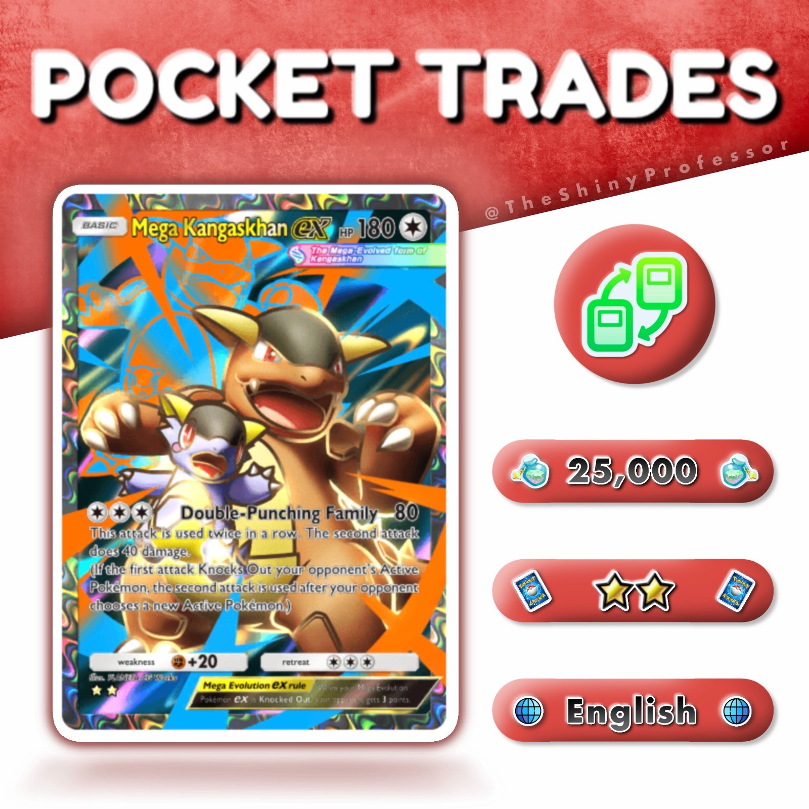 Mega Kangaskhan EX || Two Star Full Art || Pokémon TCG Pocket || Digital Trade