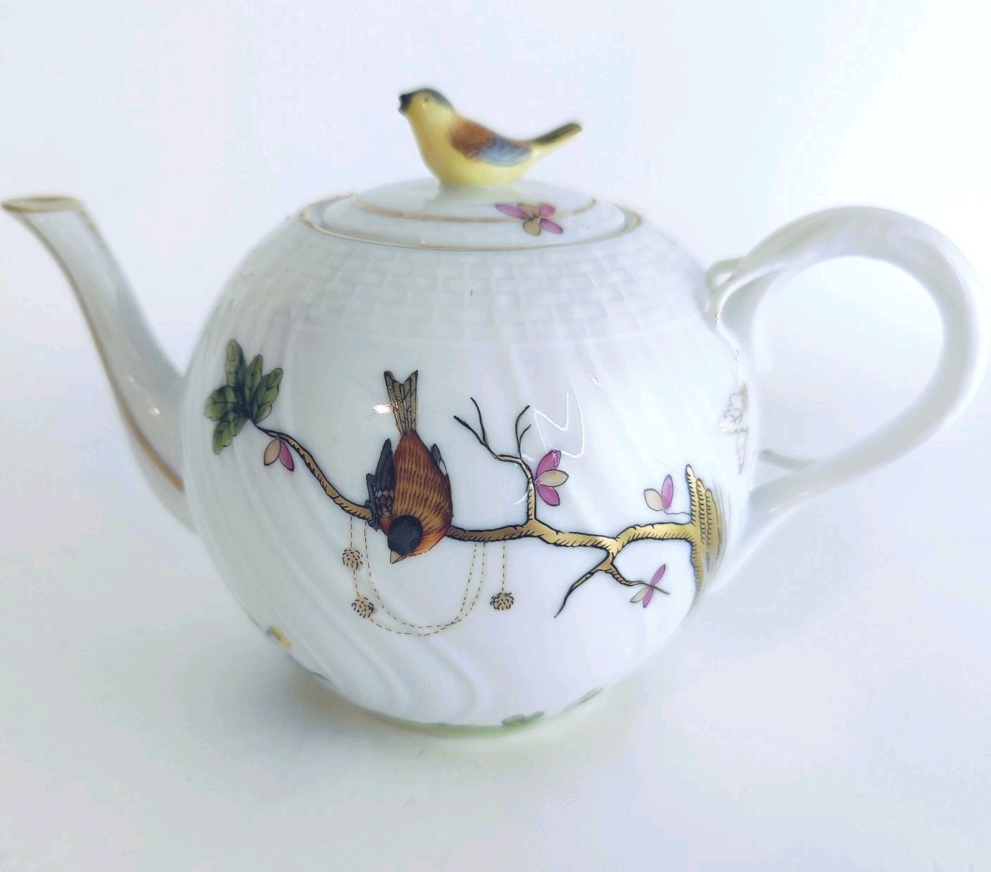 Herend Rothschild Bird 150 Anniversary Mini Individual Tea Pot Lid 87/150 Mint