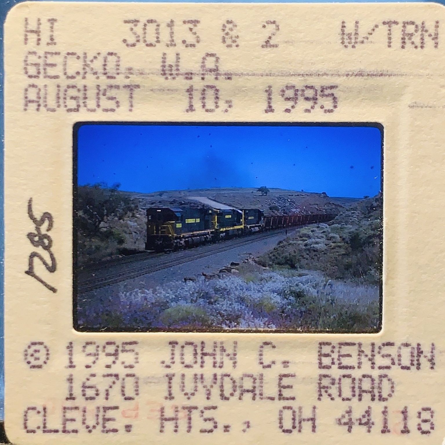 1995 John C. Benson Original 35mm Slide HI 3013 Train Gecko WA Railway Photo