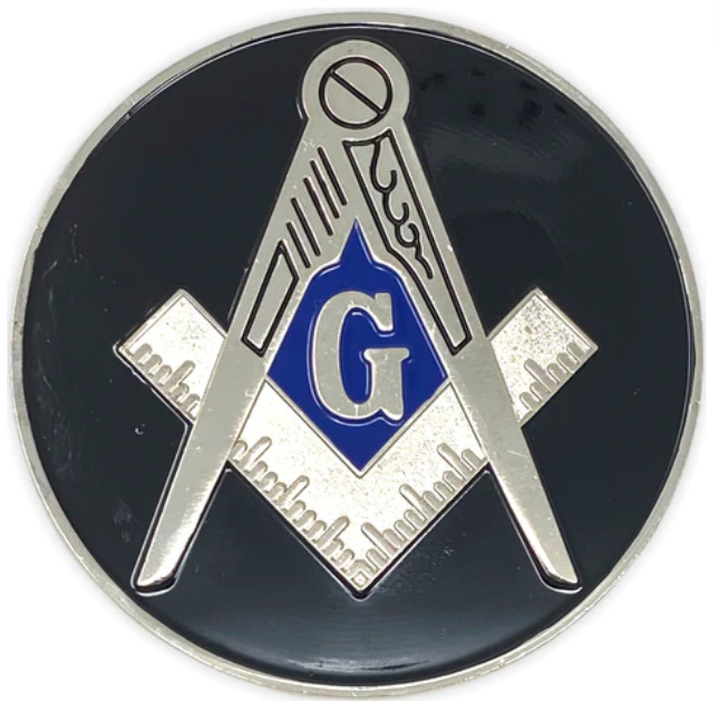 Masonic Car Emblem Black and Silver