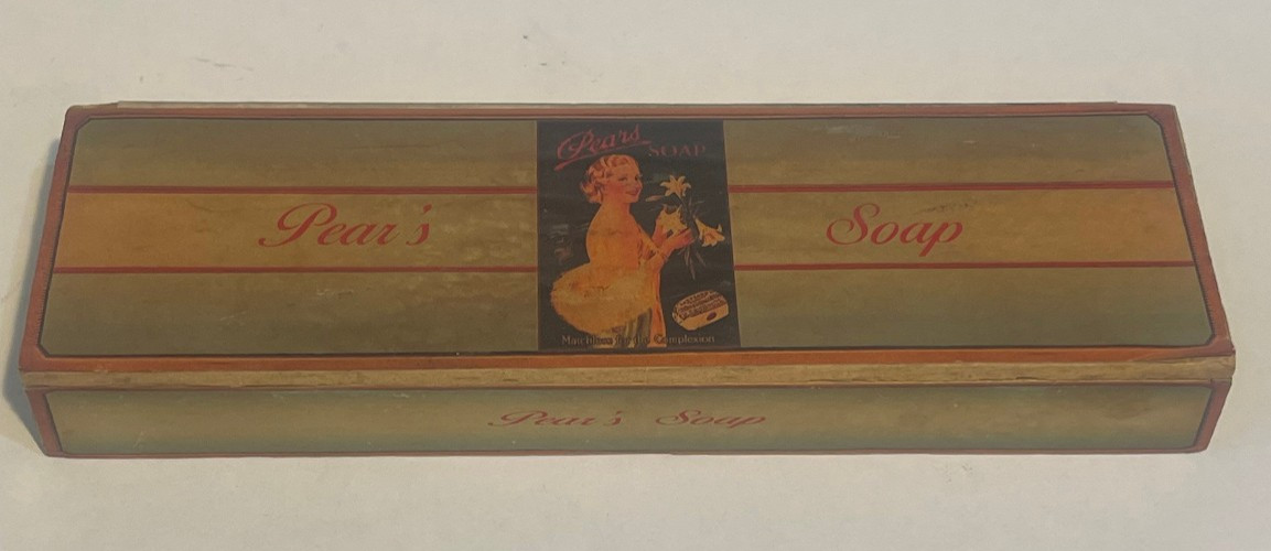 1920\'s Antique Pears Soap Wooden Advertising Display Box  5 Bars Soap
