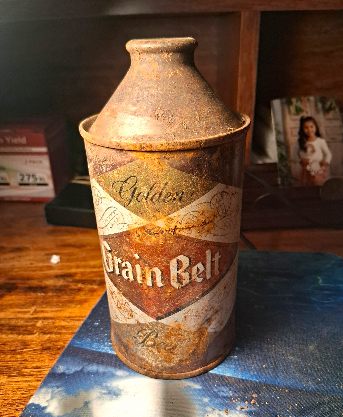 Grain Belt Vintage Golden Grain Belt Beer Cone Top Can Breweriana Collectible