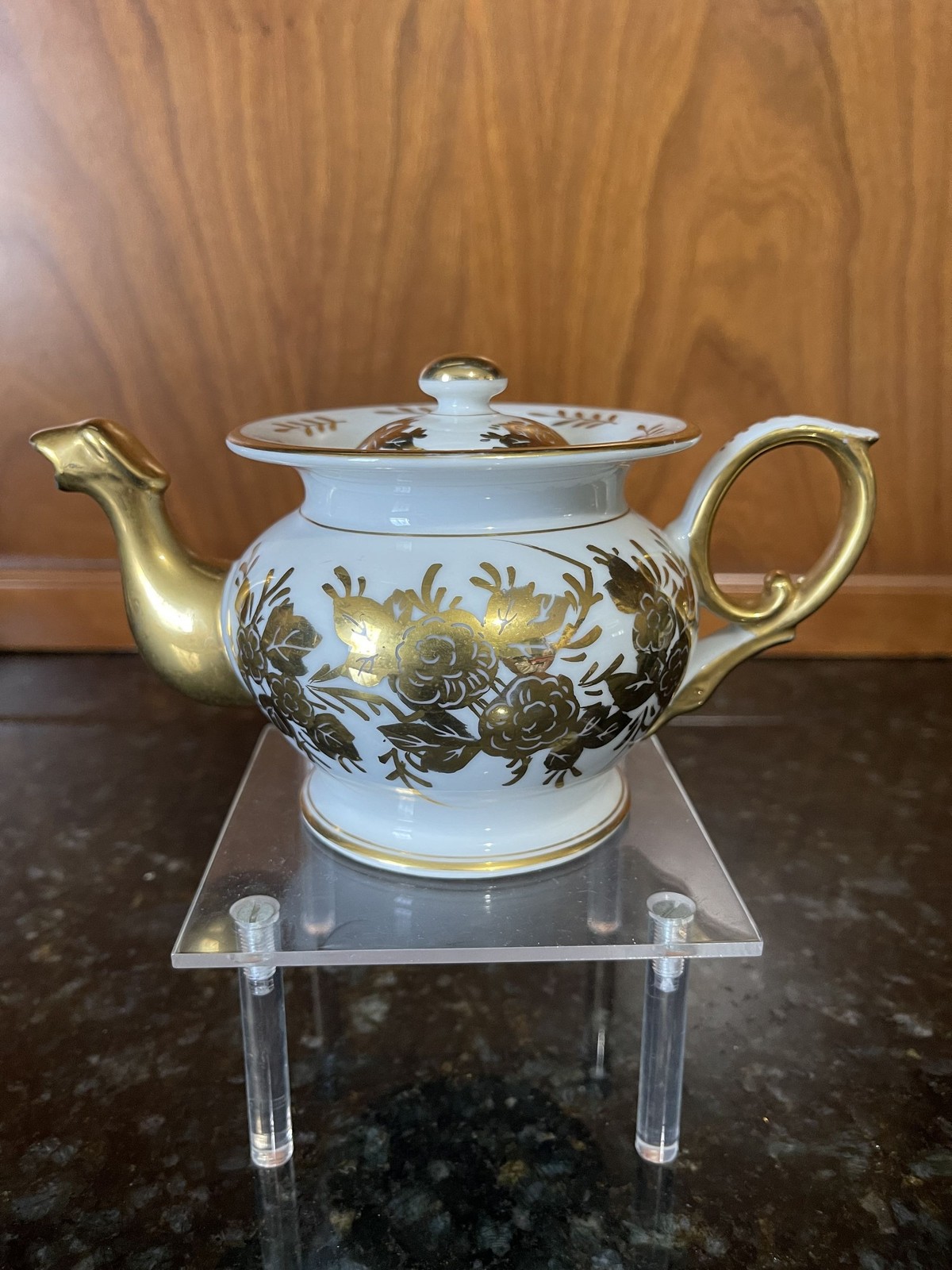 Antique Volkstedt Triebner Ens & Eckert Porcelain Teapot Gold Floral 1877-1894
