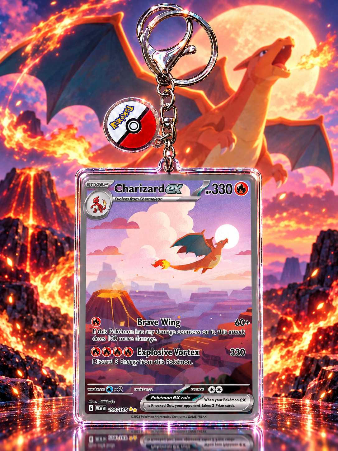 Pokemon Card Acrylic Keychains 50 Different Designs