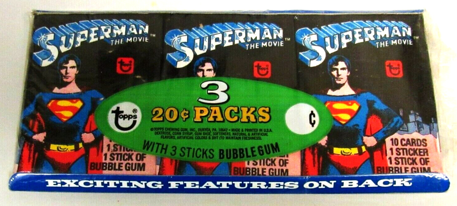 1978 Topps SUPERMAN Movie Grocery Store Wax Pack Tray  RARE