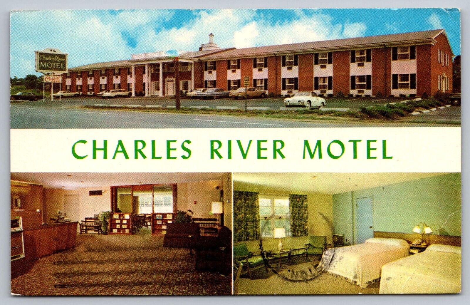 Charles River Motel Boston Massachusetts Vintage Postcard (Extremely Rare)