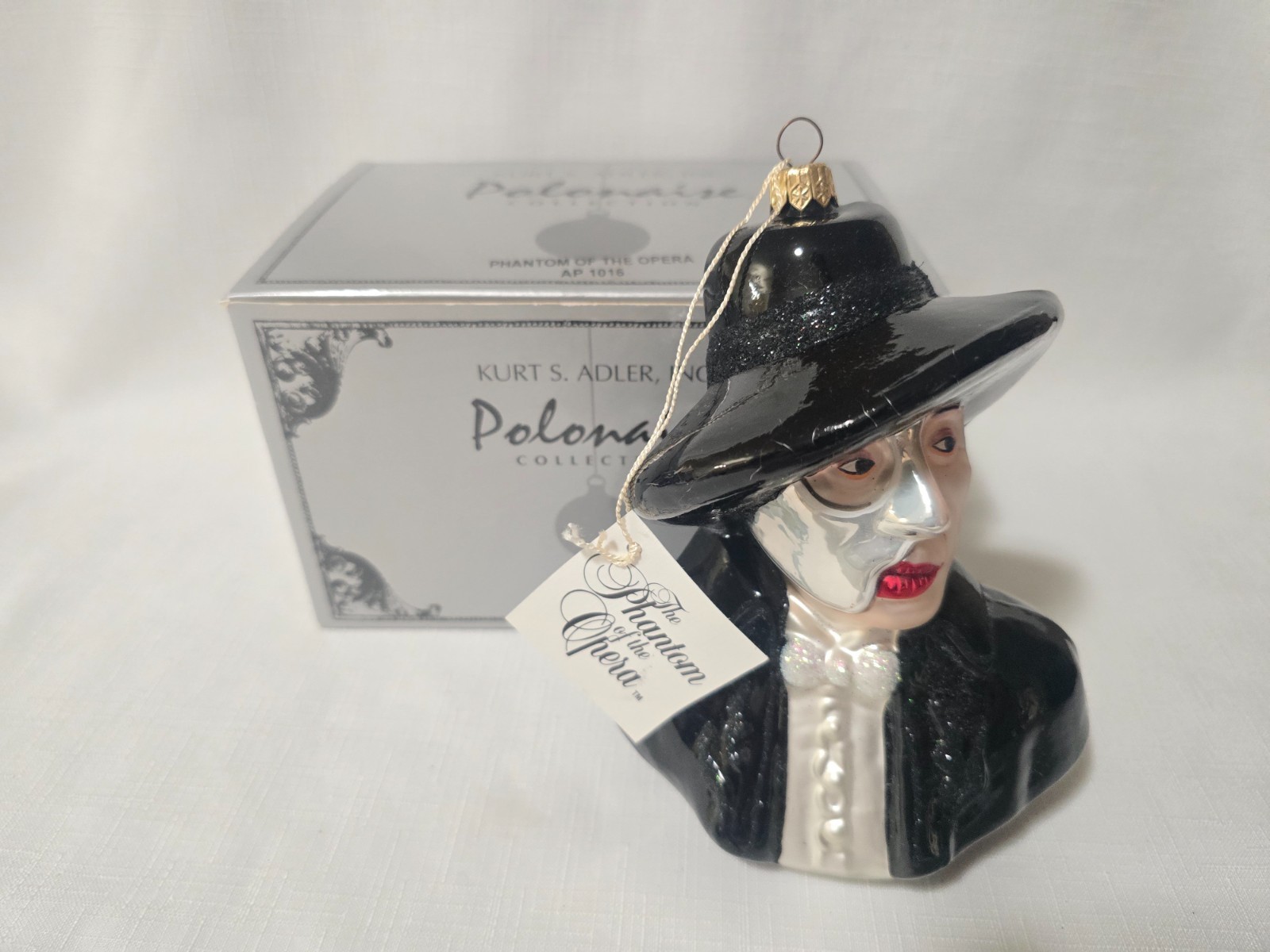 Kurt Adler Polonaise Phantom Of The Opera Glass Ornament - New With Issues.