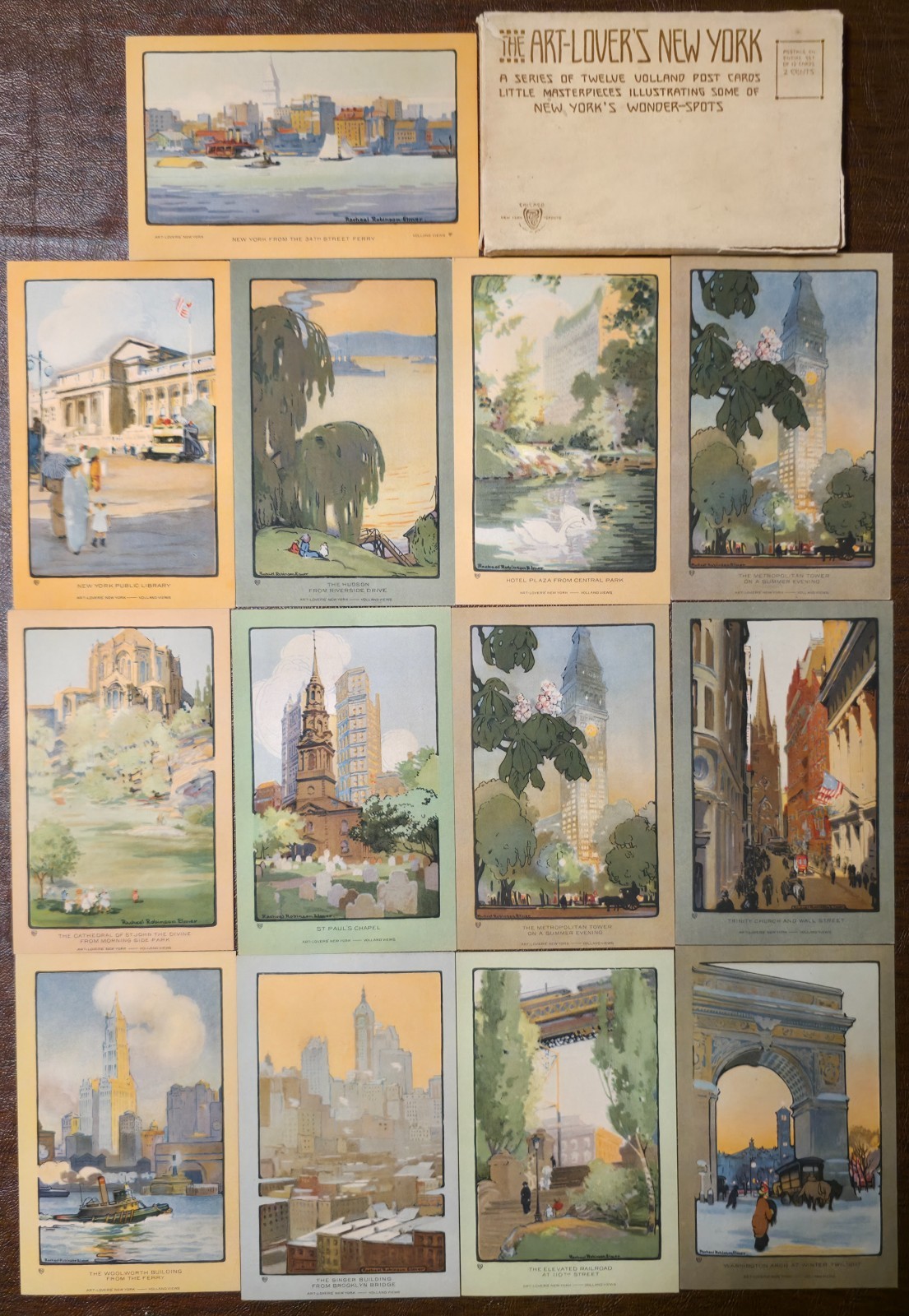 Art-Lover\'s New York Postcards illustrated by Rachel Robinson Elmer 1914