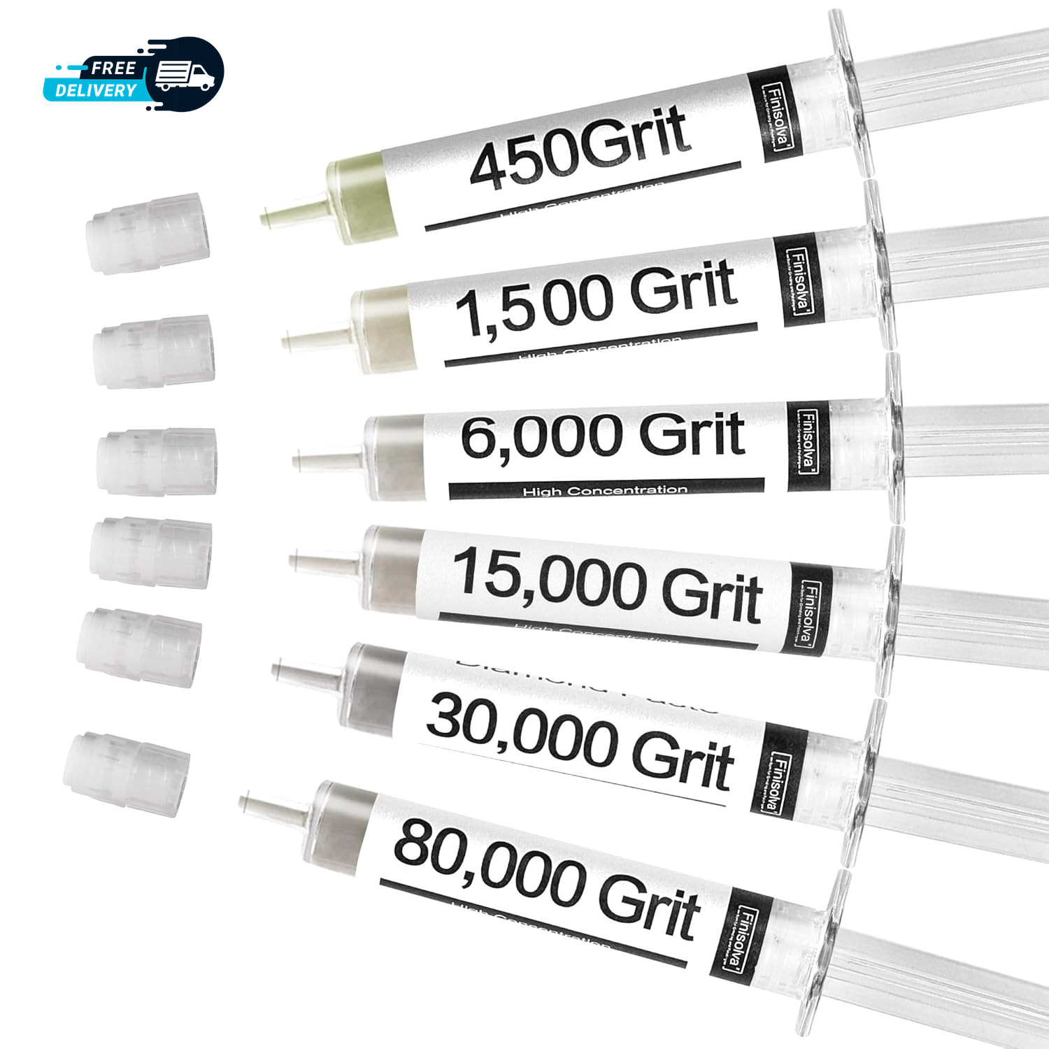 Diamond Polishing Compound Kit of 6 Polishing Lapping Paste 80,000 to 450