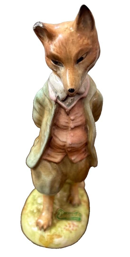 Beatrix Potter Foxy Whiskered Gentleman Figurine Beswick England Vintage *Flaw