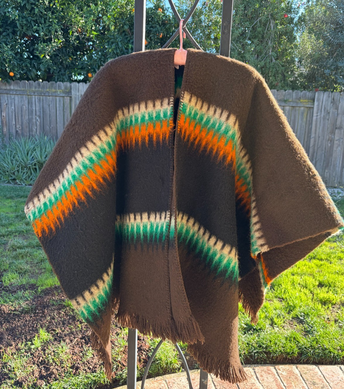 Vtg Ruanas Poncho Shawl Heavy 100% Wool Tequendama Made in Colombia by DITEX