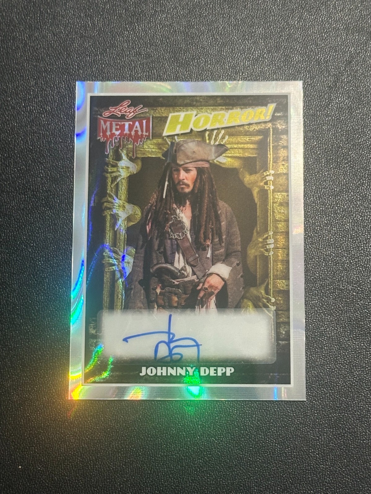 JOHNNY DEPP 2026 LEAF METAL HALLOWEEN HORROR AUTO LAVA 1/1 JACK SPARROW