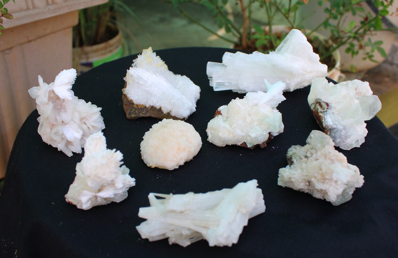 MIX LOT OF SCOLECITE ( 9 NOS ) MINERALS SPECIMEN