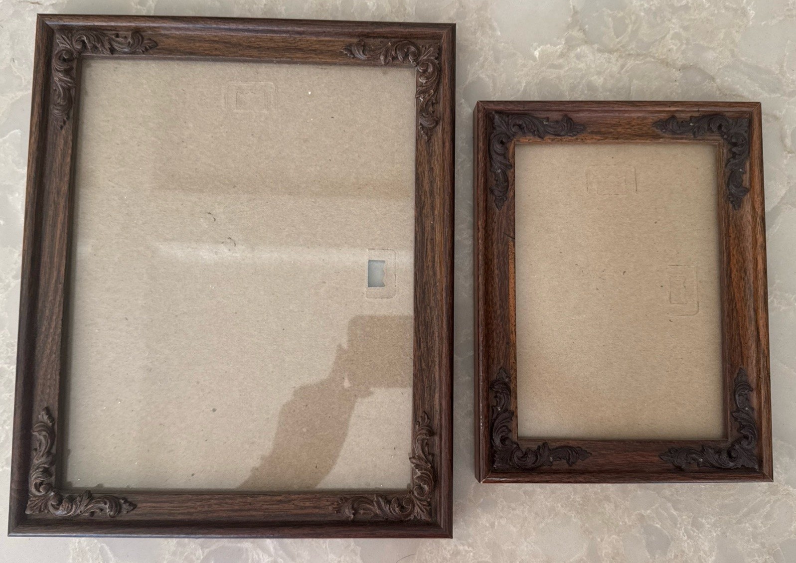 Vintage Set 2 X Intercraft Ornate Wood Picture Frames Pair Tiered Set Victorian