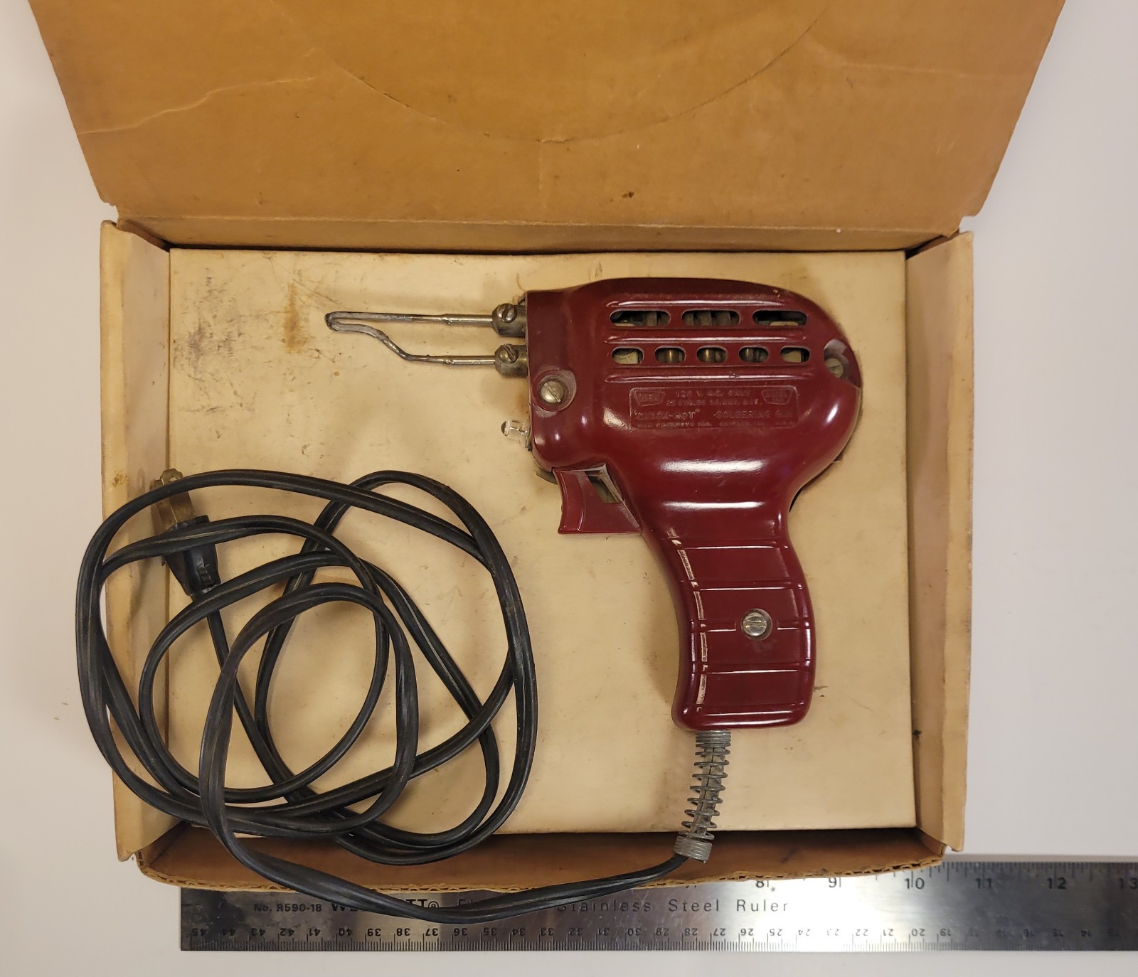 Vintage WEN Model 199 Soldering Gun in box -Lot -Rare 1950s Catalog Flyer -Works