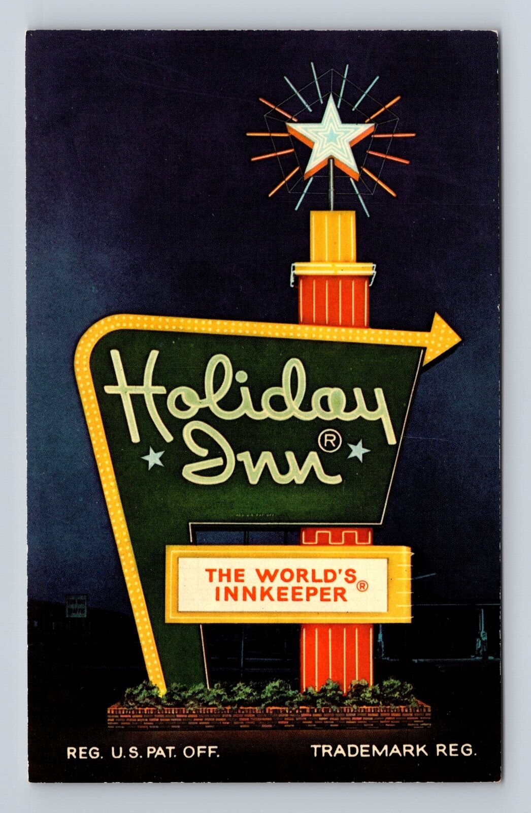 Kingman AZ-Arizona, Holiday Inn Motel, Marque, Advertising, Vintage Postcard