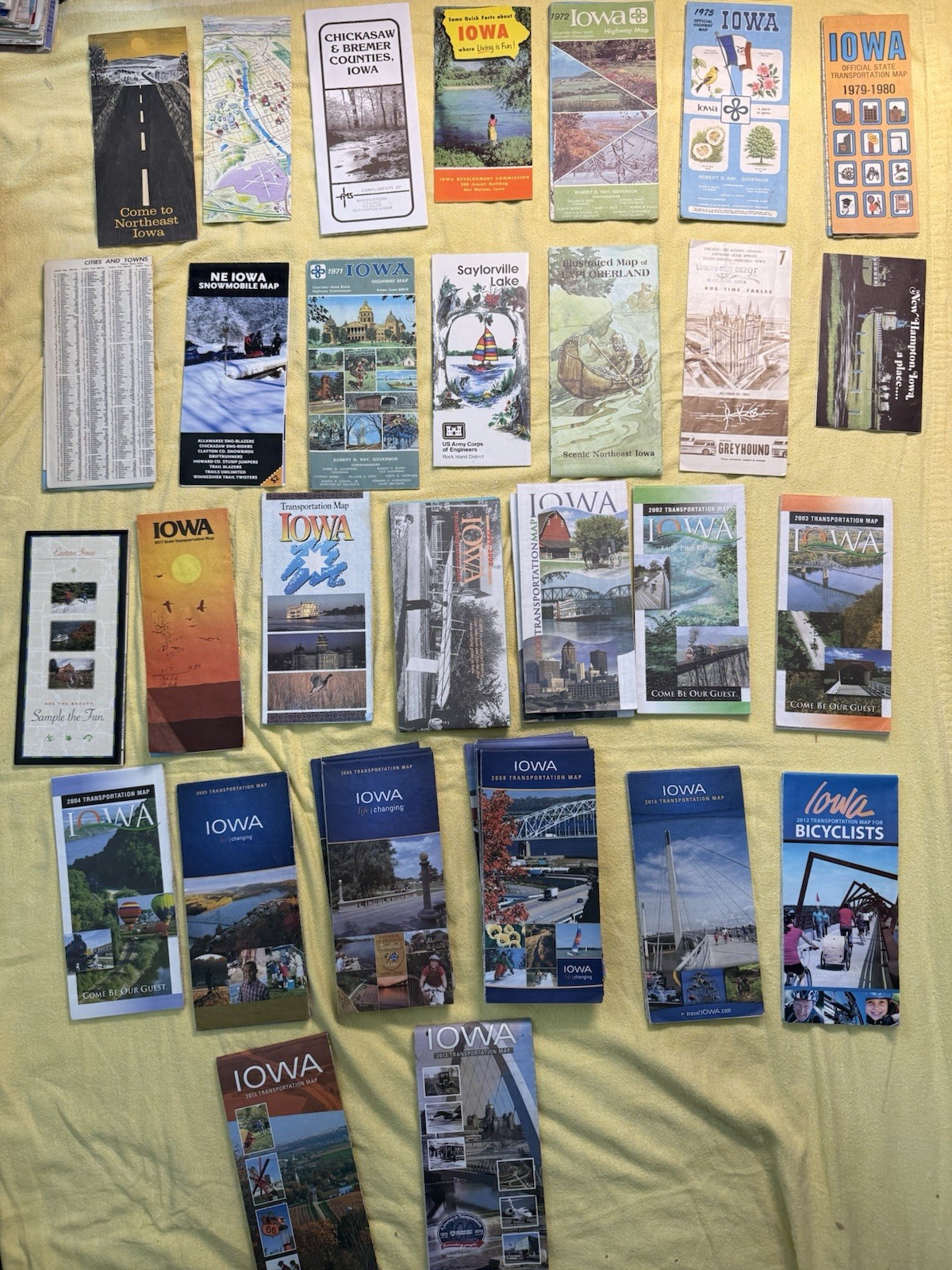 Vintage Iowa Highway Maps & Tourist Brochures Lot 35+ 1970s-2010s Travel Paper