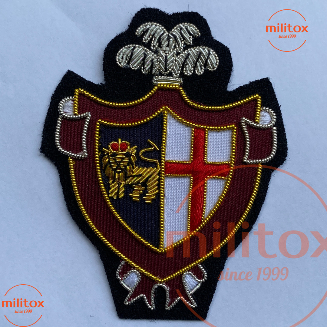 Vintage Bullion Wire Hand Embroidered Crest, Blazer Badge, Royal Patch