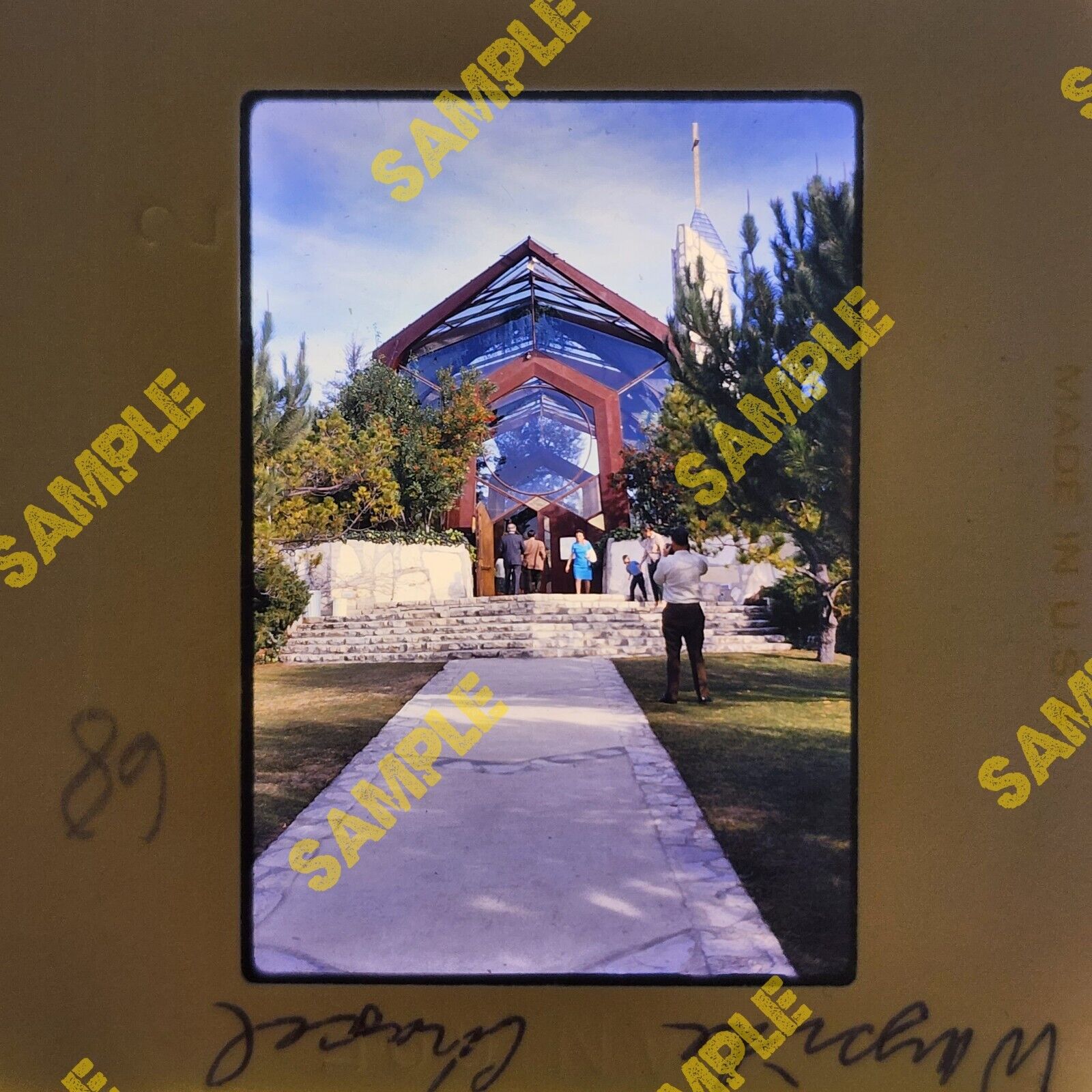 Vintage 35mm Slide - CALIFORNIA 1969 Wayfarers Chapel Palos Verdes - Lot of 2