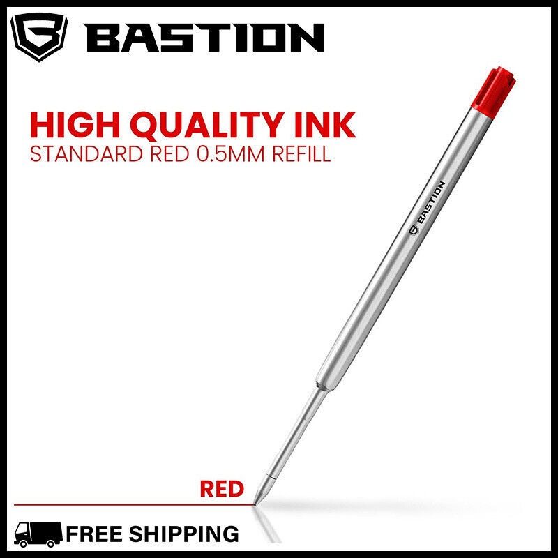 BASTION PENS INK REFILL REPLACEMENT CARTRIDGE Bolt Action Pen Fine Tip Red 1X