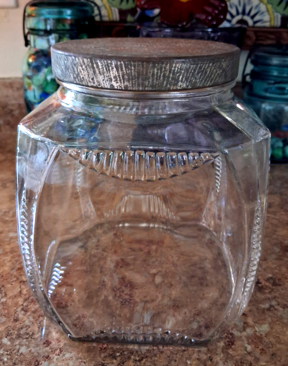 VTG Pickle Jar CLEAR GLASS Sonny Boy or Bertman Pickle Co. CLEVELAND Fast Ship